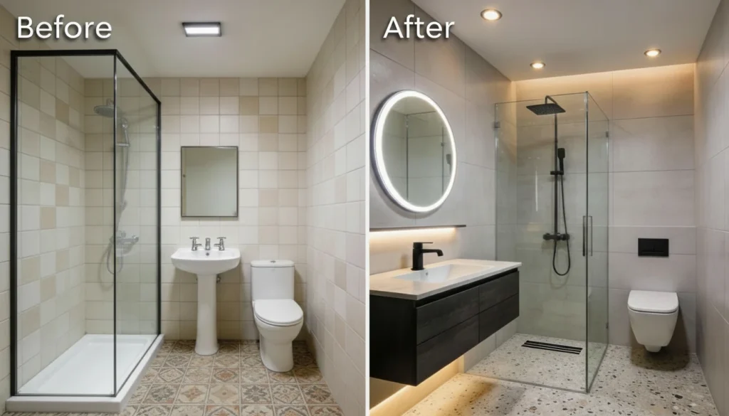 Shower Renovation before and after - London Handyman Pro