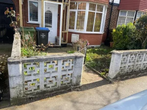 Before fence install in West London front garden