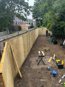 After fence install in London garden