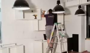 Shelving assembly in East London Apartment