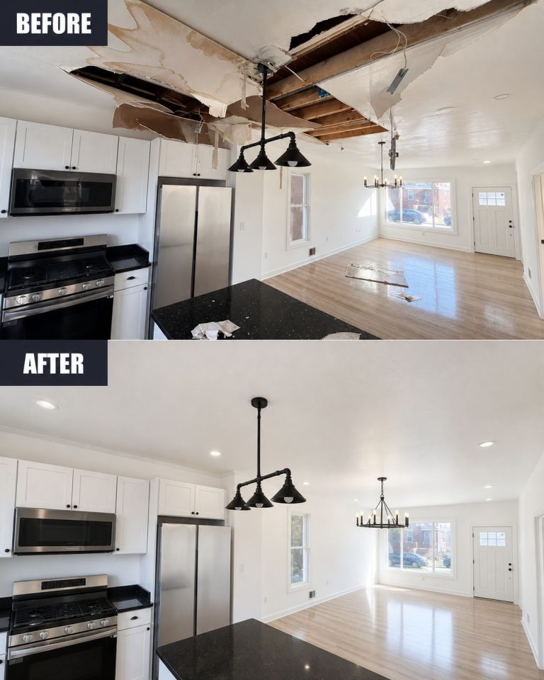 Turning ceiling disasters into showpiece kitchens 💥