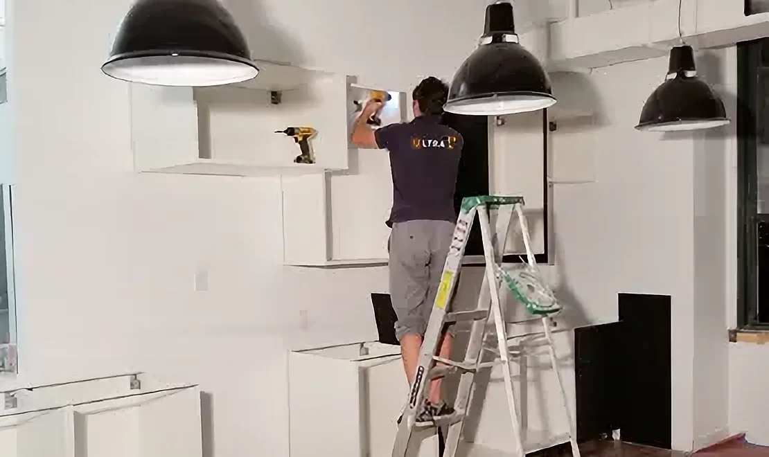 Shelving assembly in East London Apartment